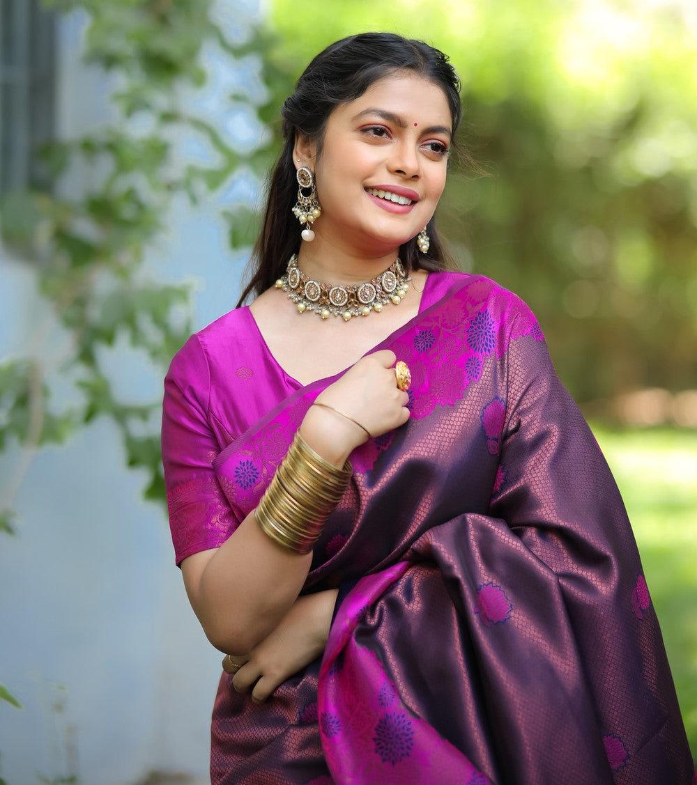 Woven Banarasi Silk Blend Saree