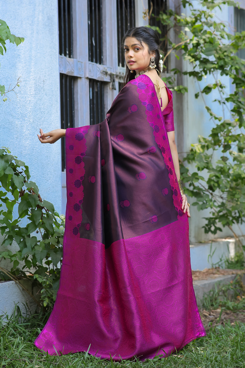 Woven Banarasi Silk Blend Saree