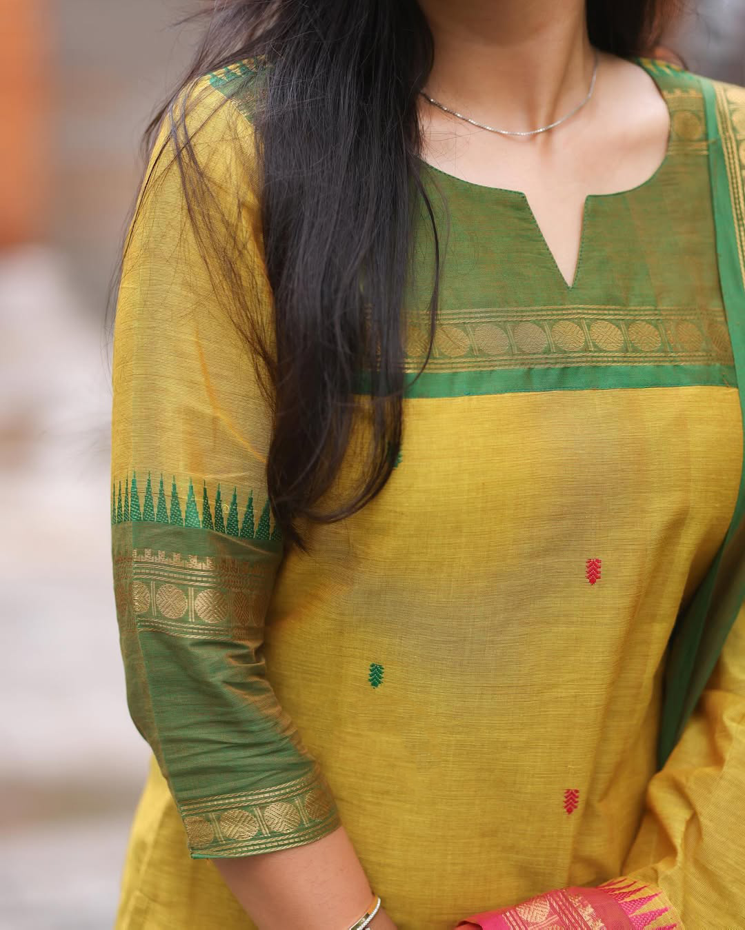Kanchi Cotton Straight Kurti with Dupatta