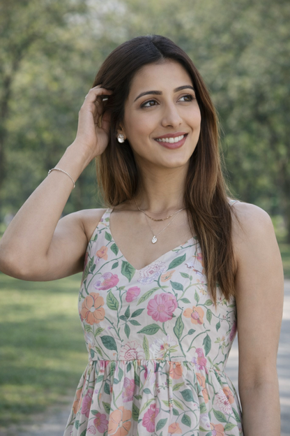 Summer Meadow Cotton Peplum Top