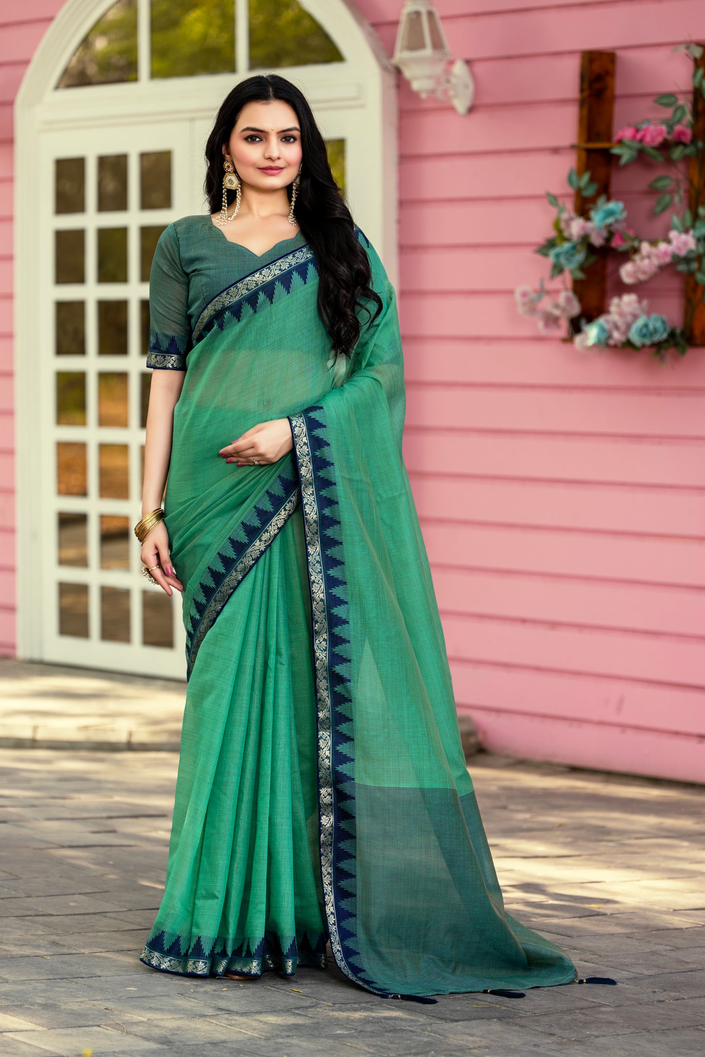 Pure Cotton Daily Wear / Uniform Sare