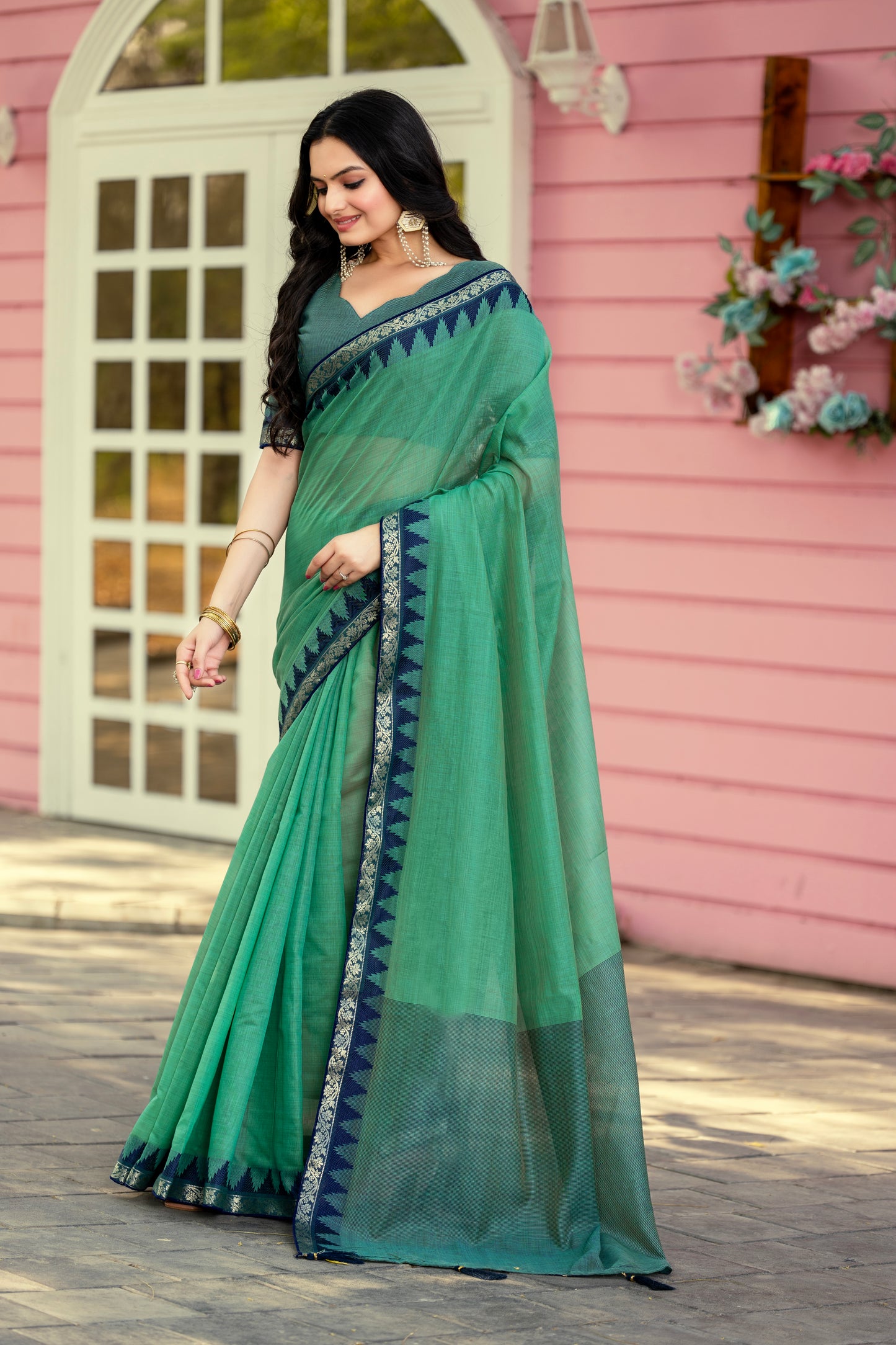 Pure Cotton Daily Wear / Uniform Sare