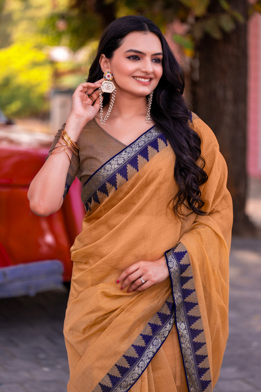Pure Cotton Daily Wear / Uniform Saree