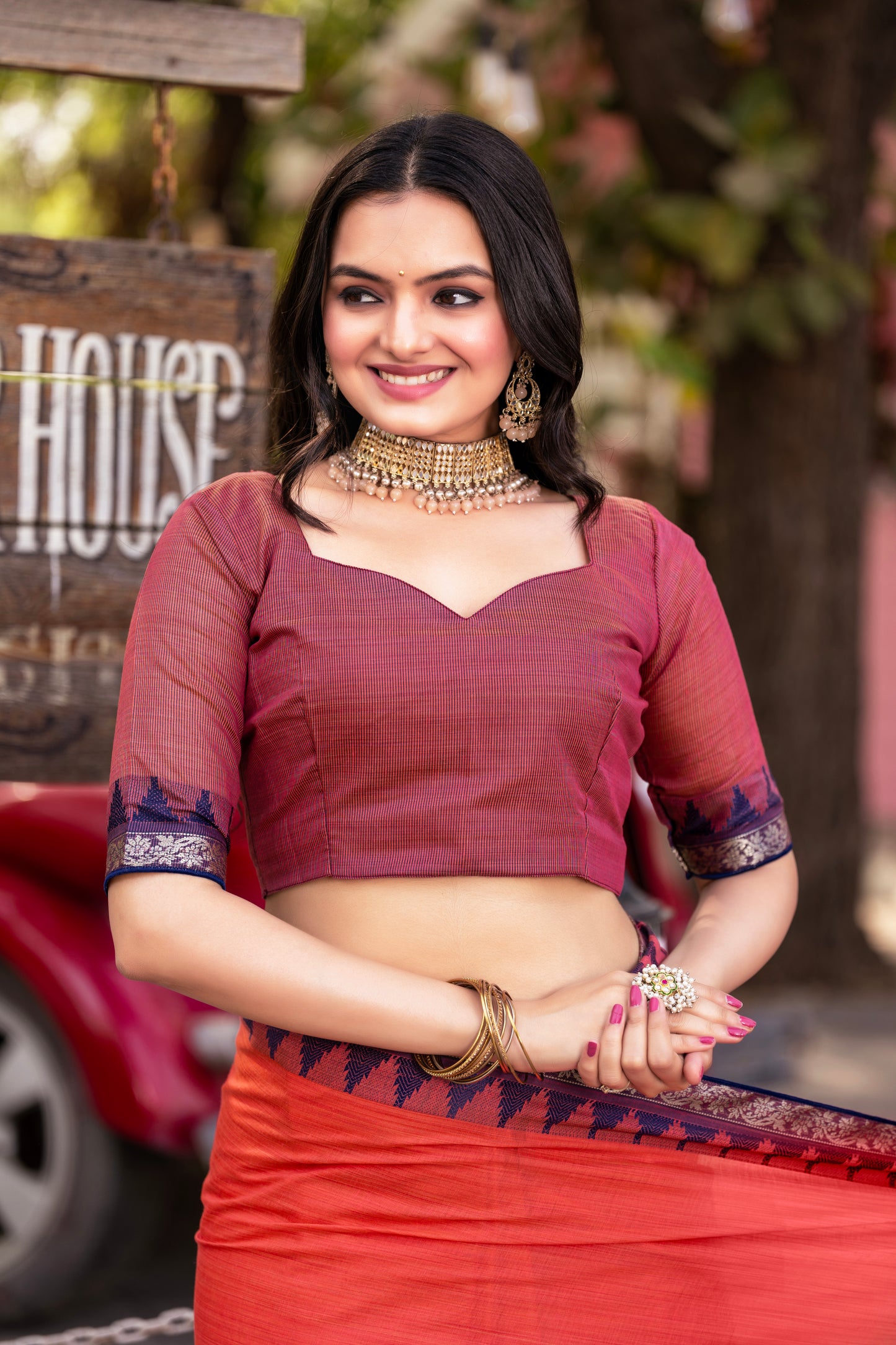 Pure Cotton Daily Wear / Uniform Saree