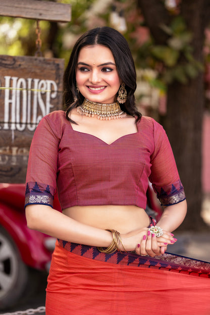 Pure Cotton Daily Wear / Uniform Saree