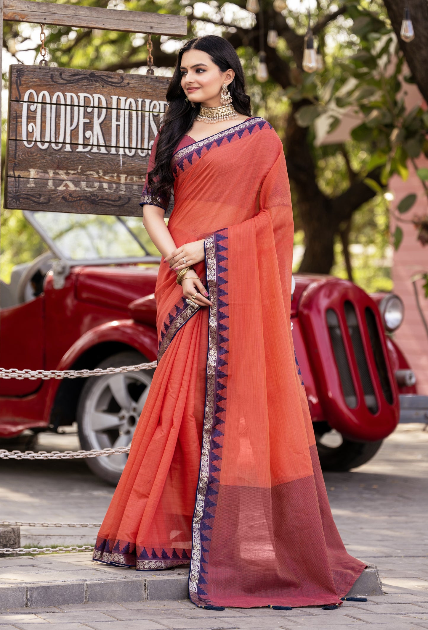 Pure Cotton Daily Wear / Uniform Saree