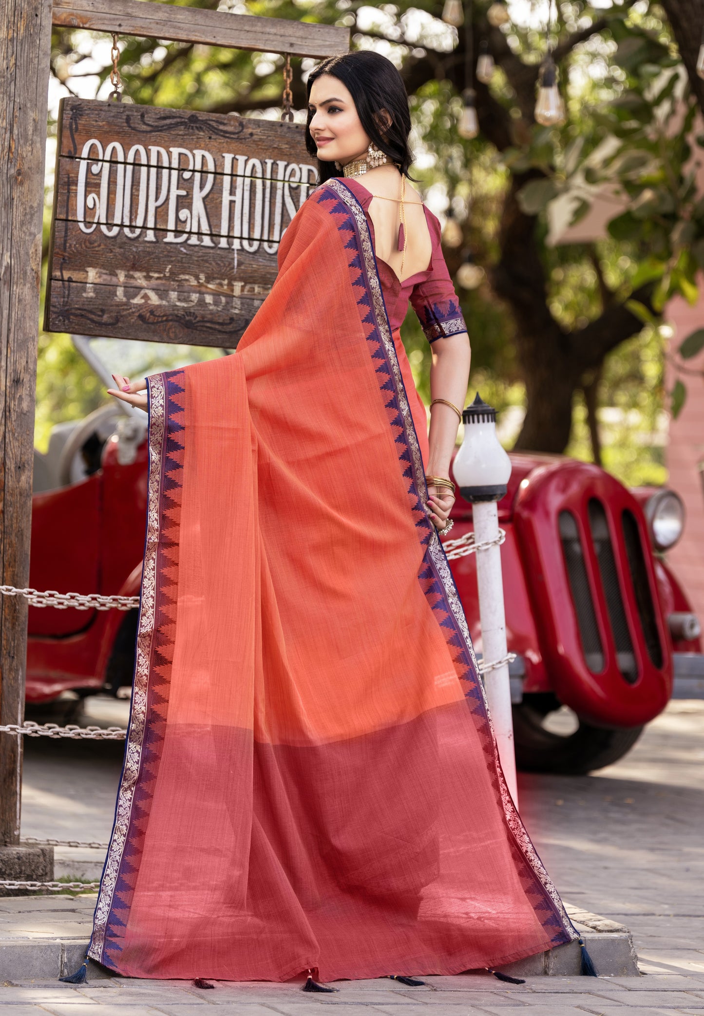 Pure Cotton Daily Wear / Uniform Saree