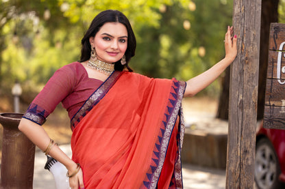 Pure Cotton Daily Wear / Uniform Saree