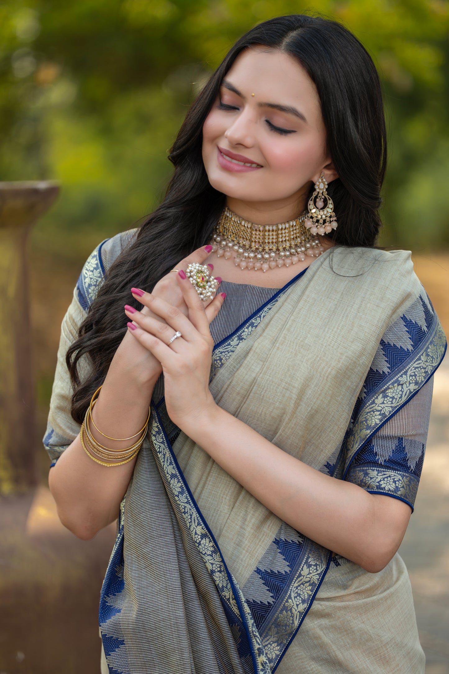 Pure Cotton Daily Wear / Uniform Saree