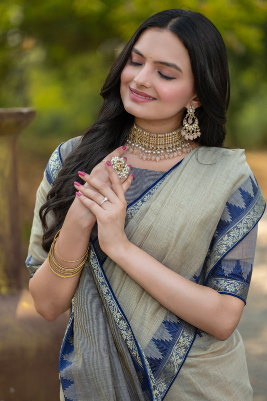 Pure Cotton Daily Wear / Uniform Saree