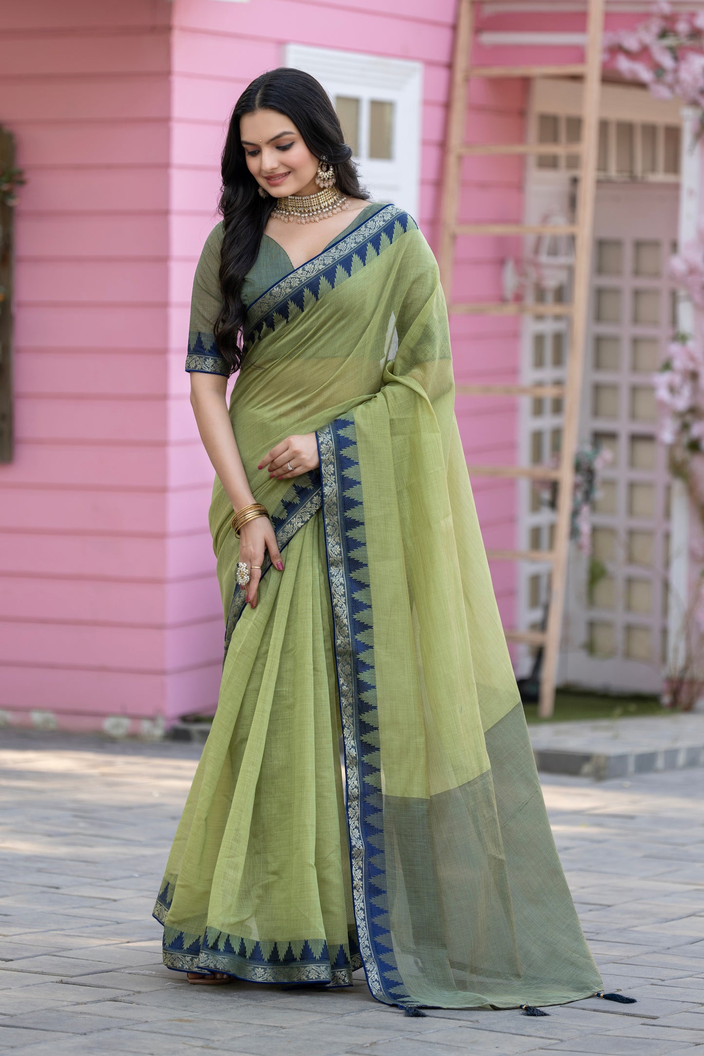 Pure Cotton Daily Wear / Uniform Saree