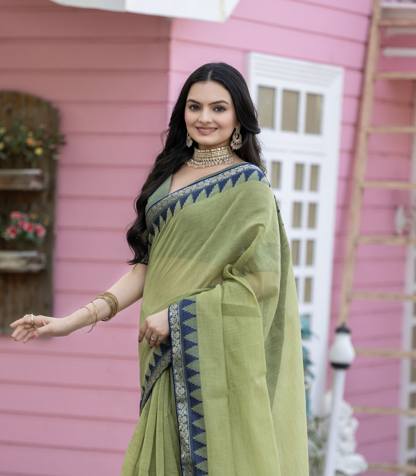 Pure Cotton Daily Wear / Uniform Saree