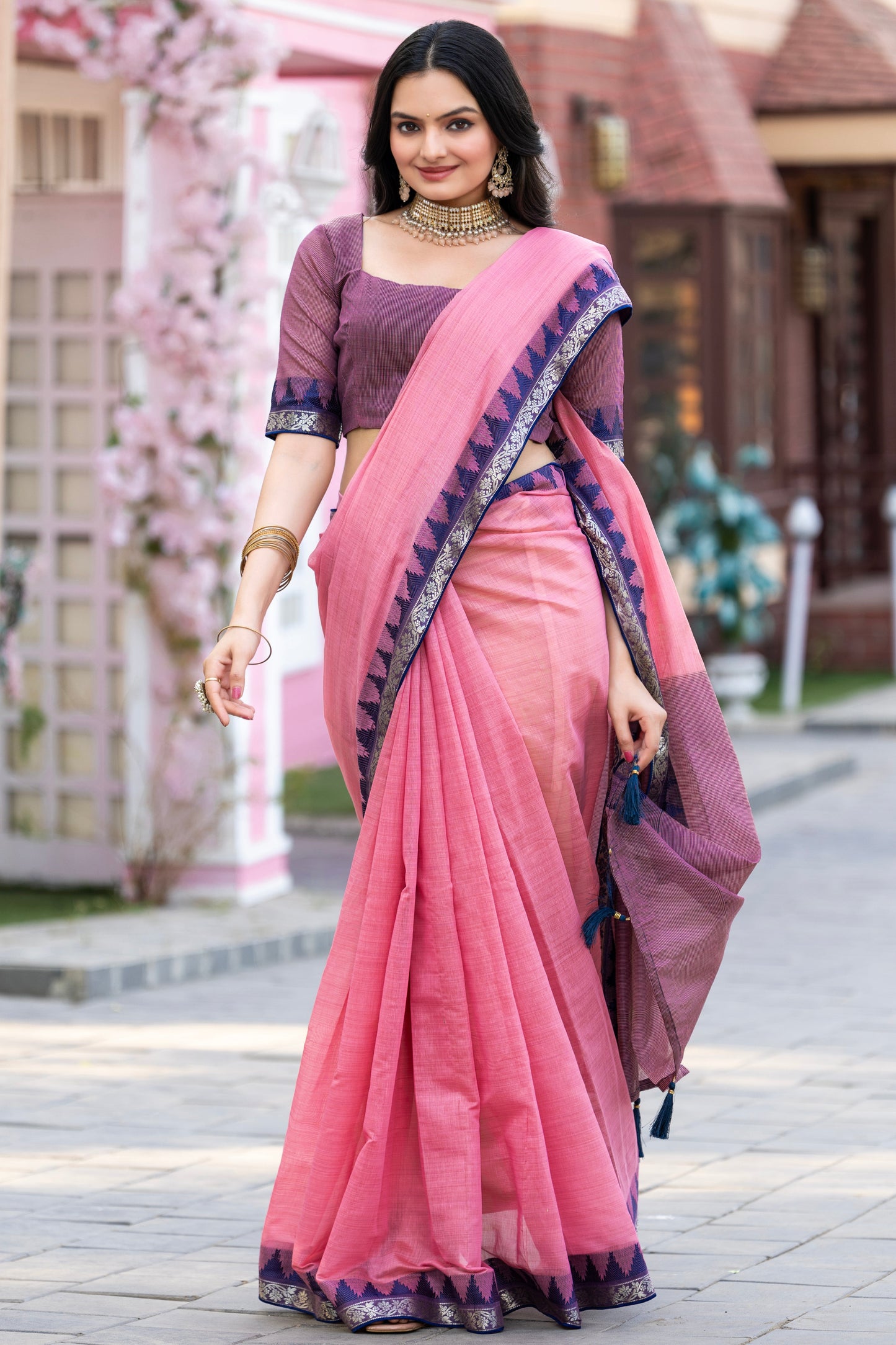 Pure Cotton Daily Wear / Uniform Saree