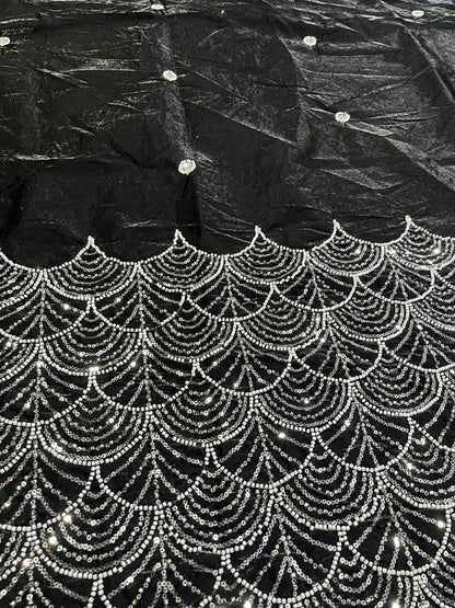 Embellished, Embroidered Bollywood Soft Silk Saree