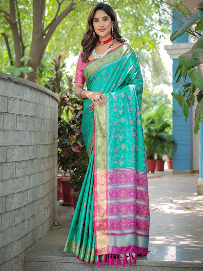 Floral Zari Designer Patola Saree