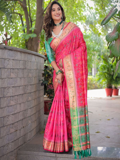 Floral Zari Designer Patola Saree