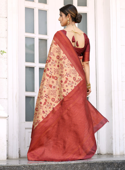 Woven Banarasi Silk Blend Saree