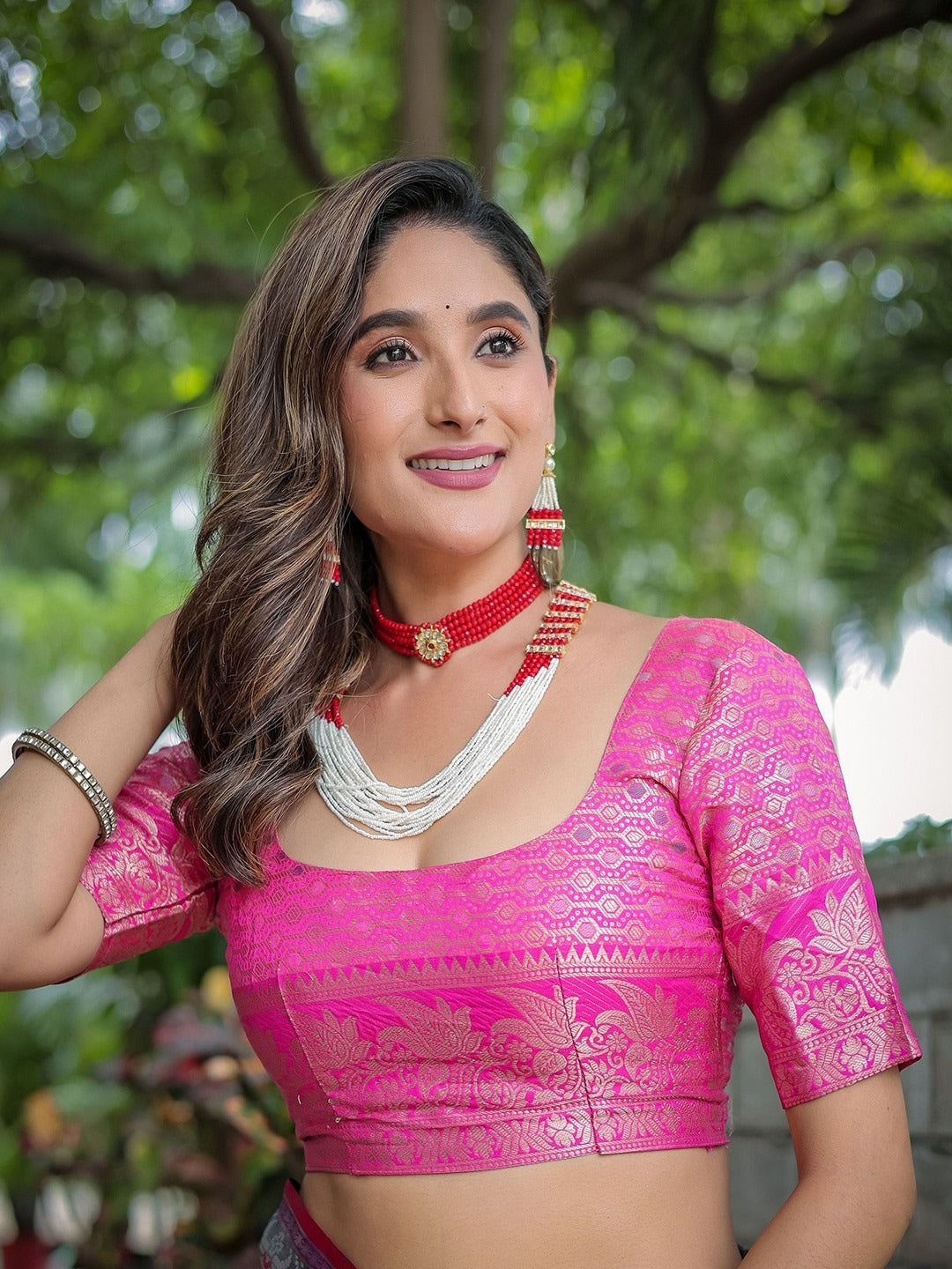 Floral Zari Designer Patola Saree