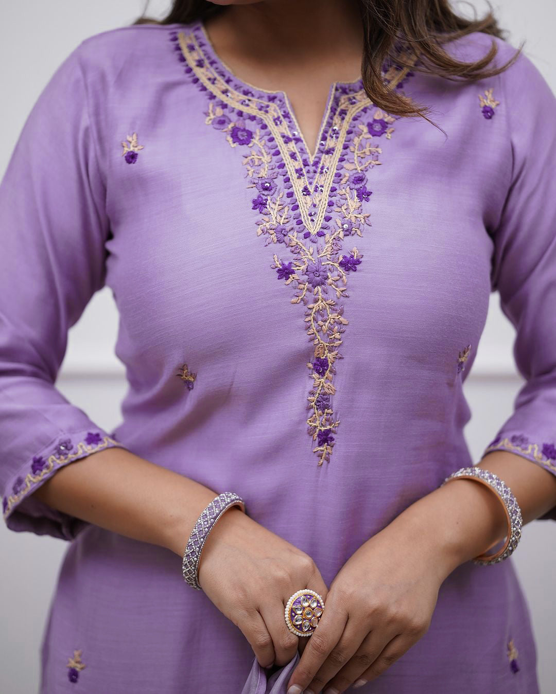 Soft Rayon Embroidered Kurta Set