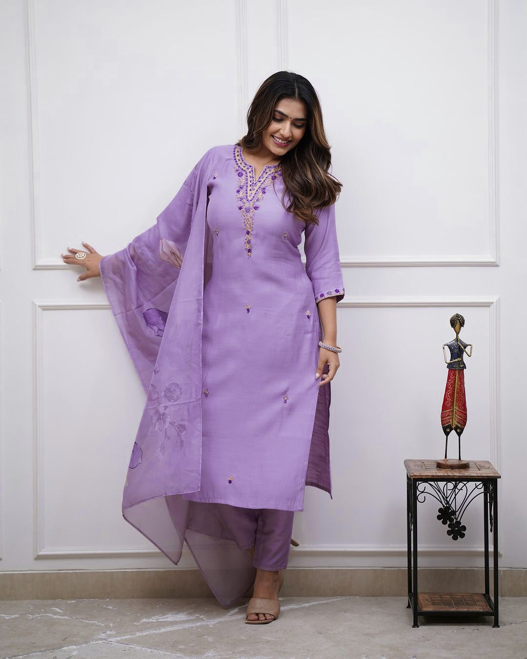 Soft Rayon Embroidered Kurta Set