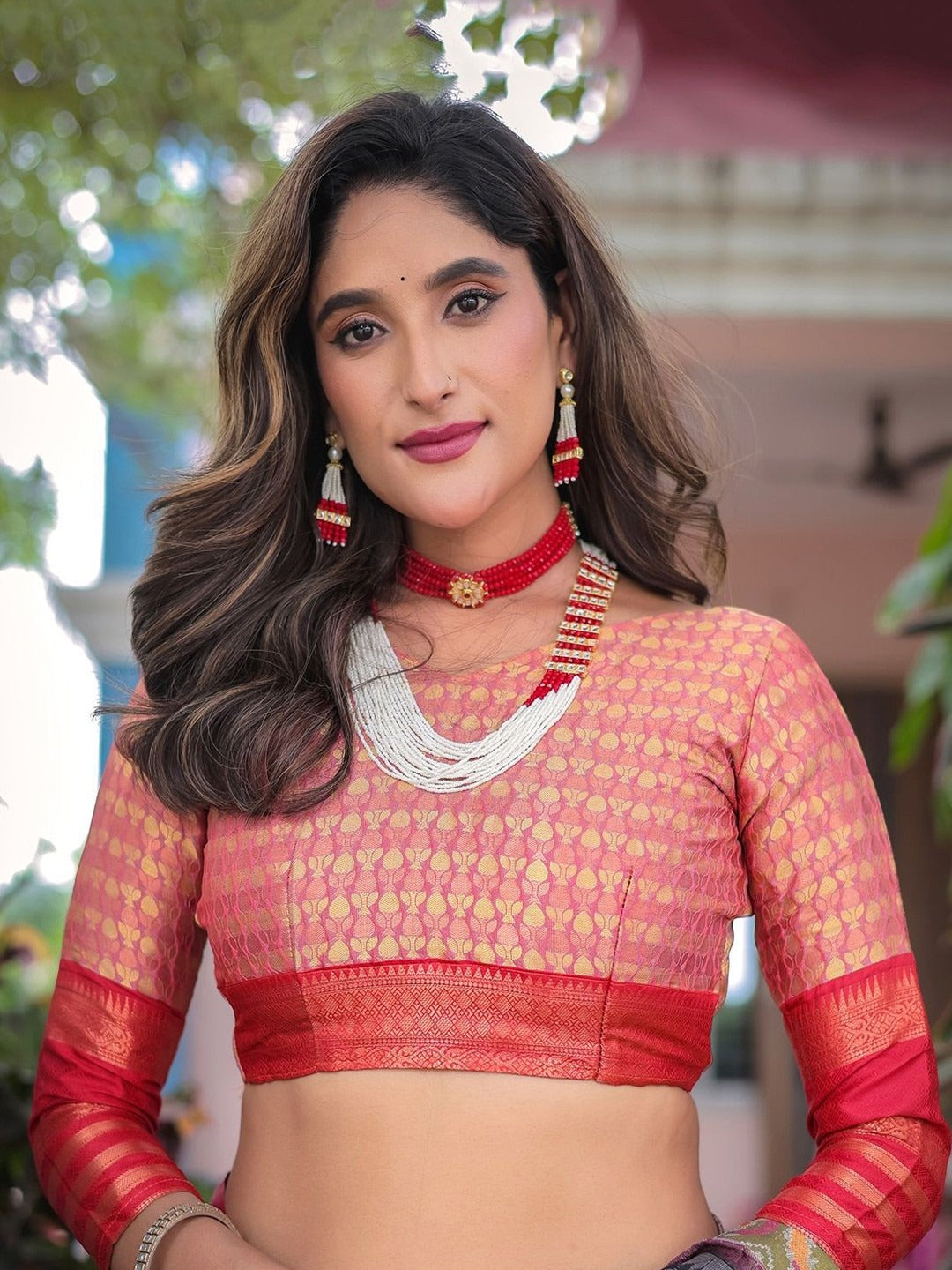 Floral Zari Designer Patola Saree