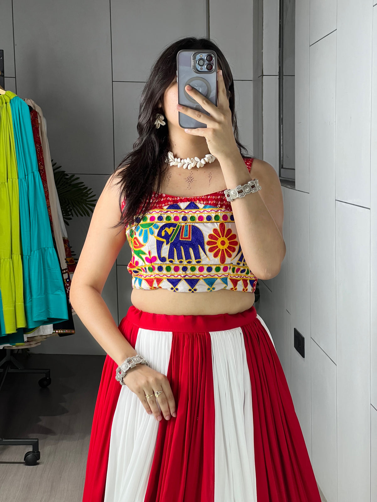 Red Color Navratri Chaniya Choli 2k26