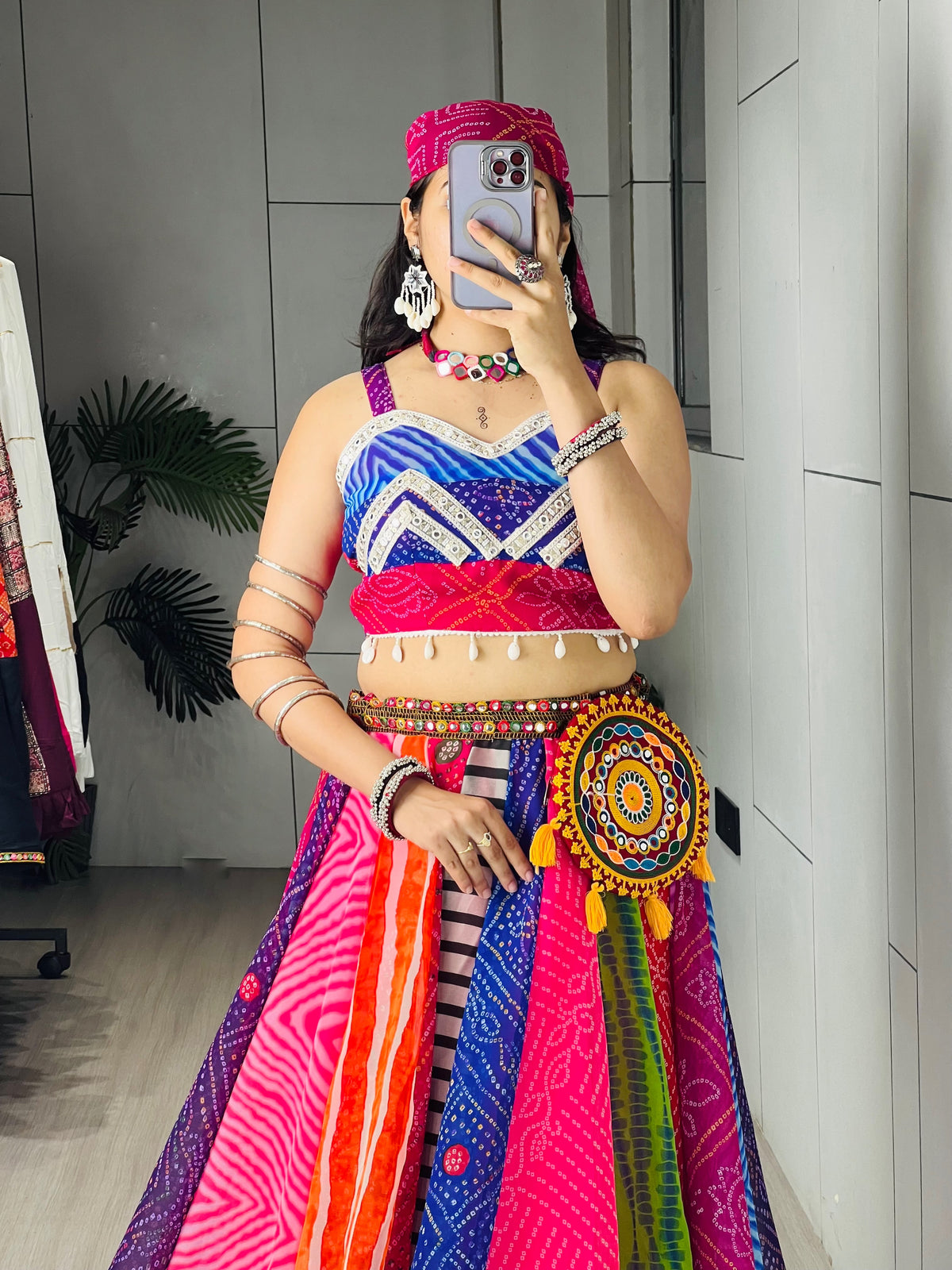 Bandhani-inspired Prints Navratri Multicolor Chaniya Choli