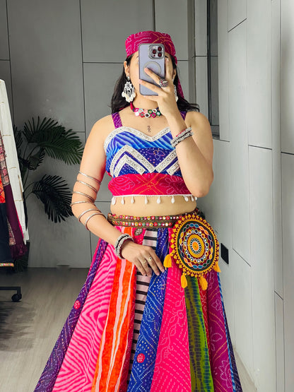 Bandhani-inspired Prints Navratri Multicolor Chaniya Choli
