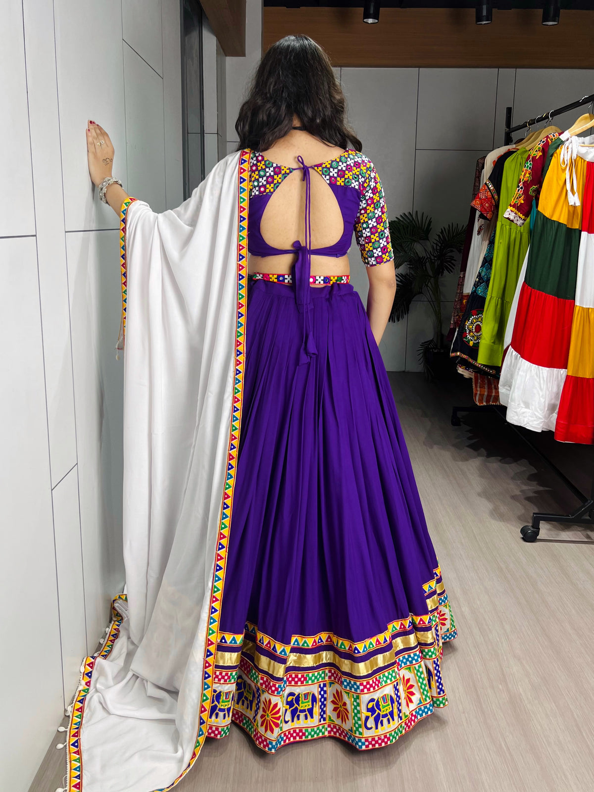 Traditional Gamthi Mirror Work Lehenga Choli 2026