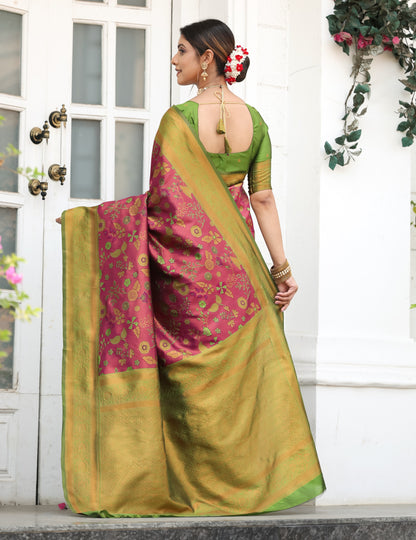 Woven Banarasi Silk Blend Saree