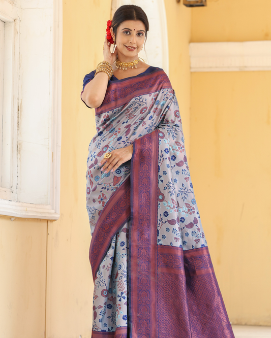 Woven Banarasi Silk Blend Saree
