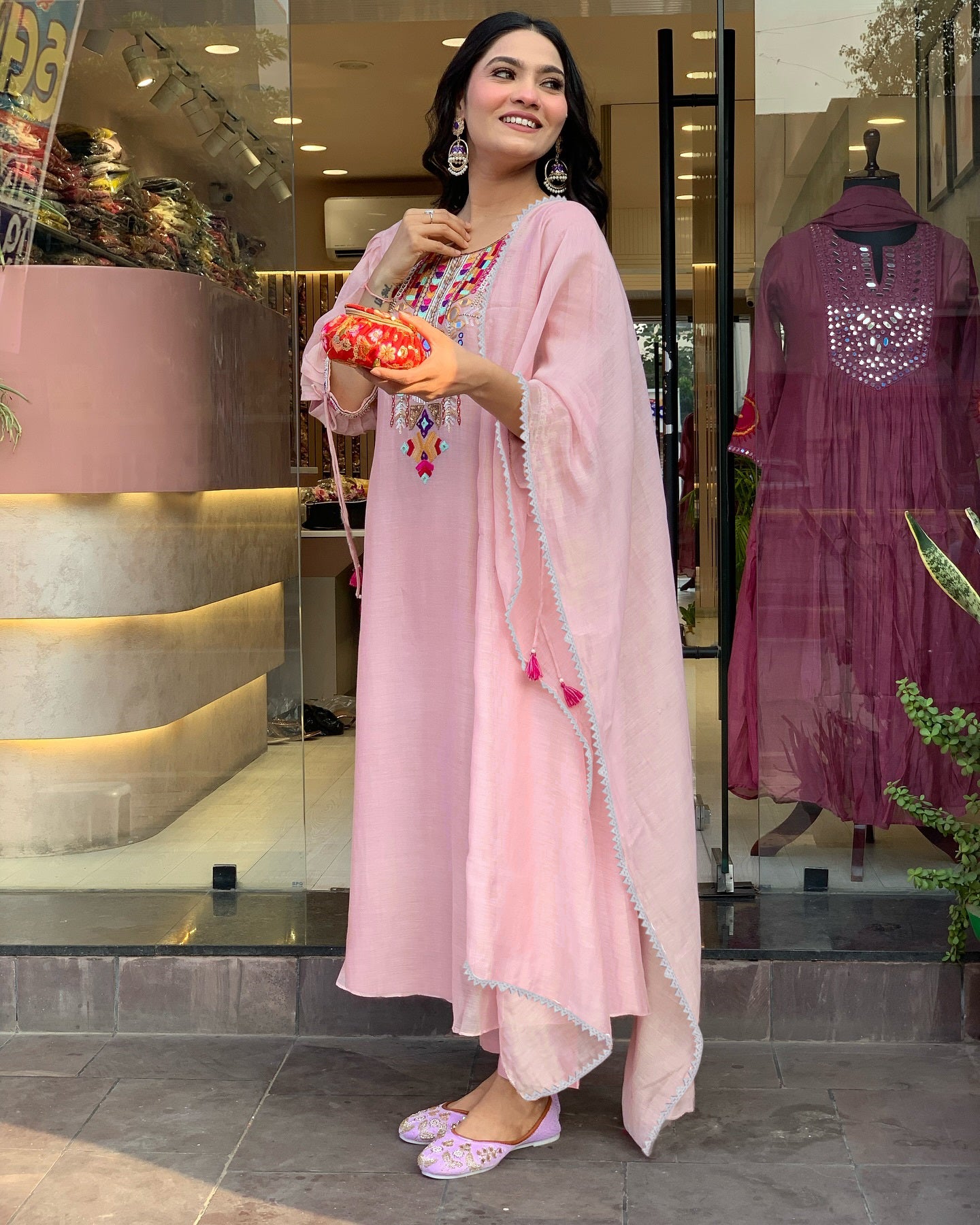 Women Silk Kurta Pant Dupatta Set