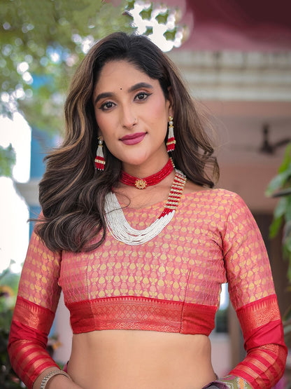 Floral Zari Designer Patola Saree