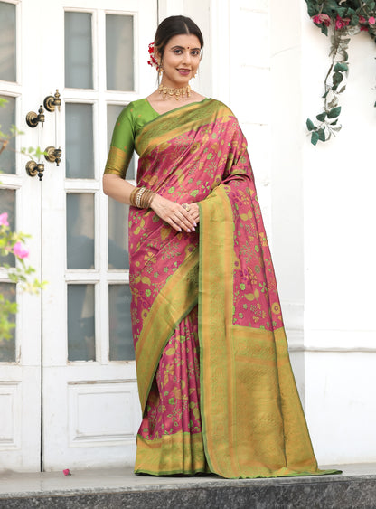 Woven Banarasi Silk Blend Saree
