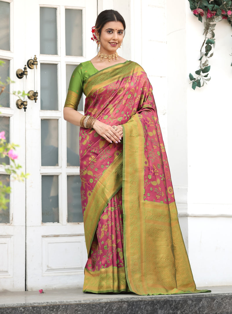 Woven Banarasi Silk Blend Saree