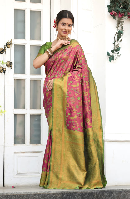 Woven Banarasi Silk Blend Saree