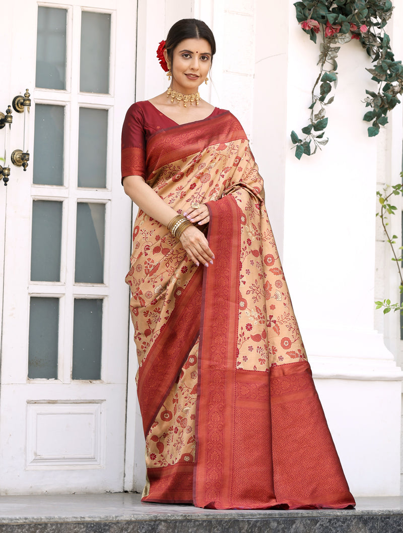 Woven Banarasi Silk Blend Saree
