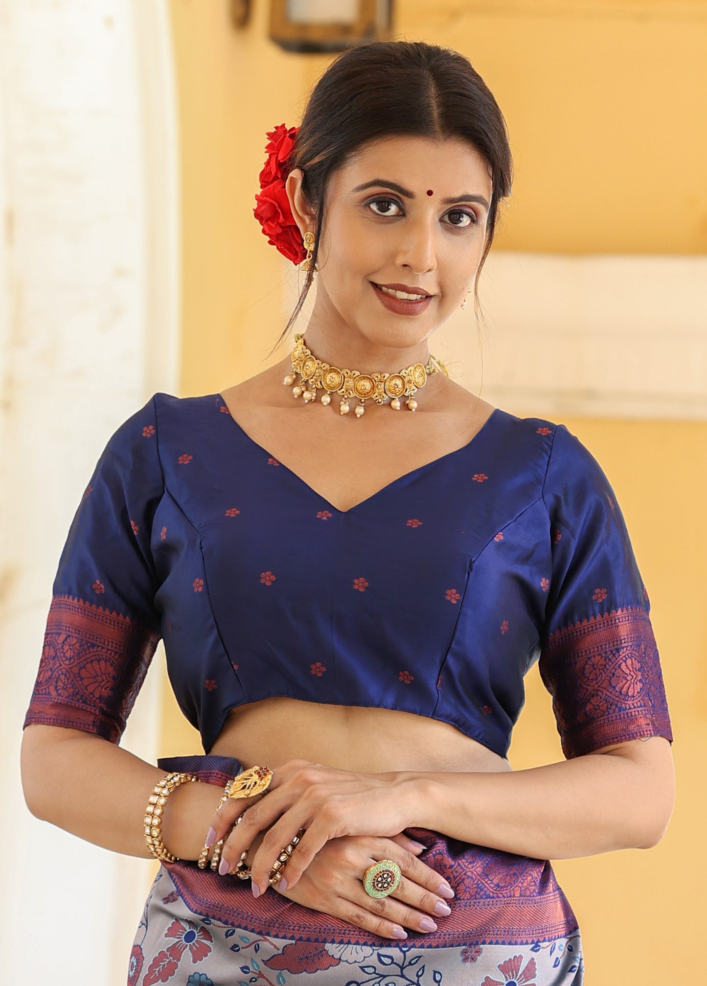 Woven Banarasi Silk Blend Saree