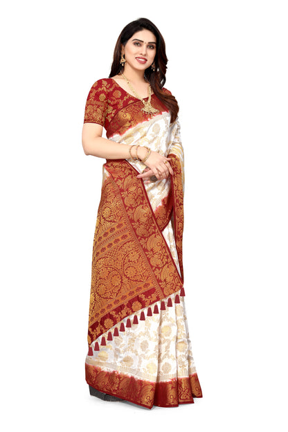 Woven Banarasi Cotton Silk Saree