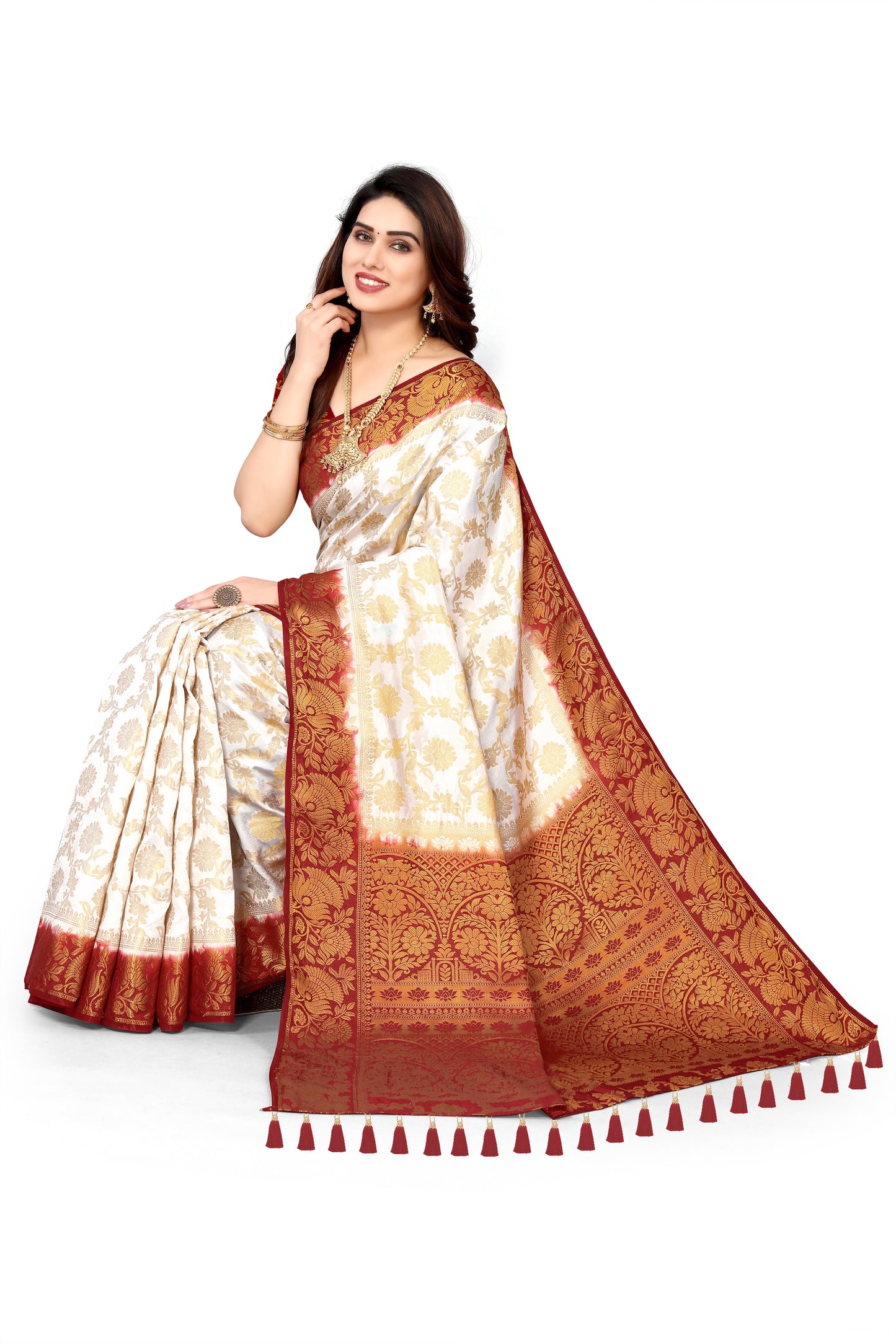 Woven Banarasi Cotton Silk Saree