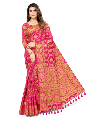 Woven Banarasi Cotton Silk Saree