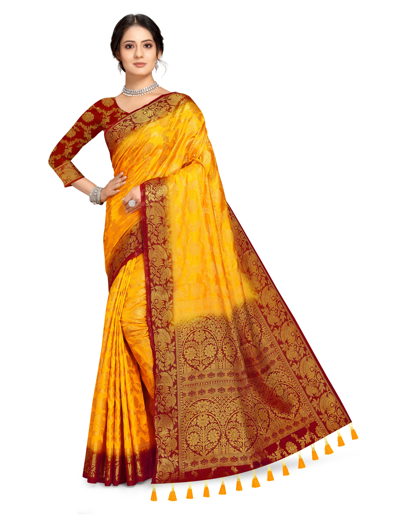 Woven Banarasi Cotton Silk Saree