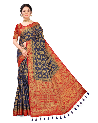 Woven Banarasi Cotton Silk Saree