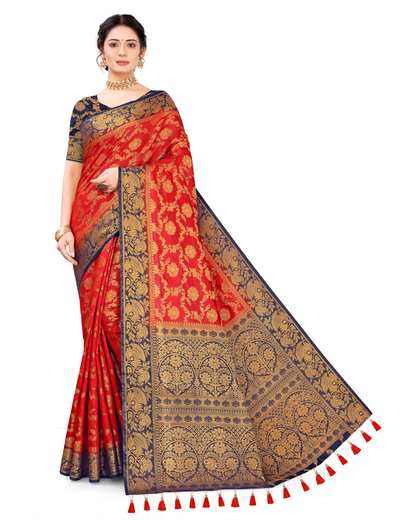Woven Banarasi Cotton Silk Saree