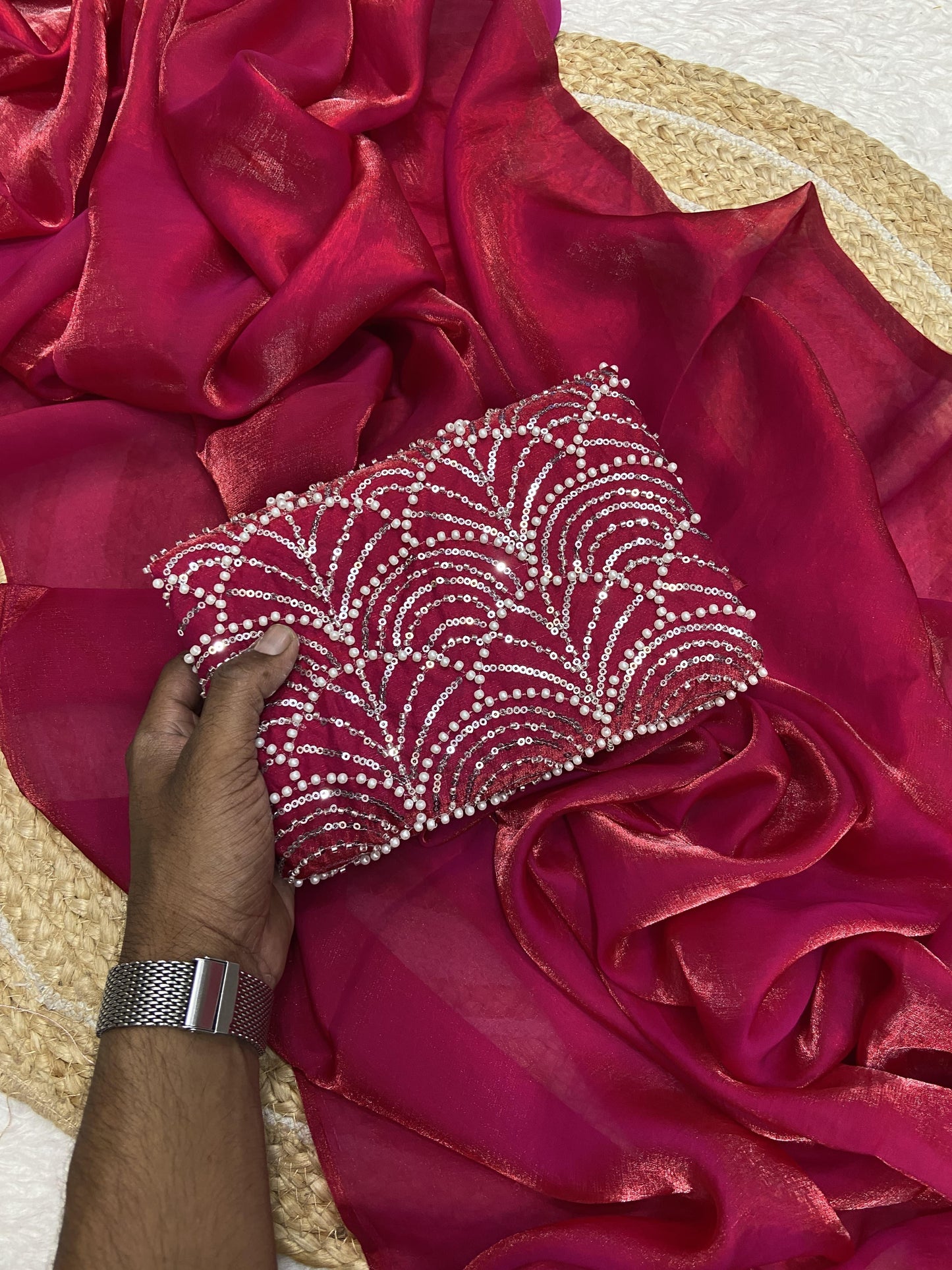 Embellished, Embroidered Bollywood Soft Silk Saree