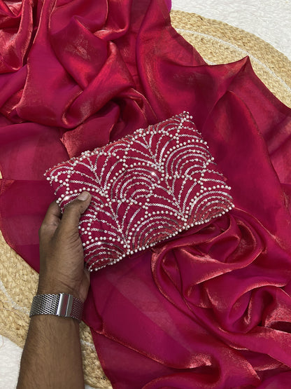 Embellished, Embroidered Bollywood Soft Silk Saree