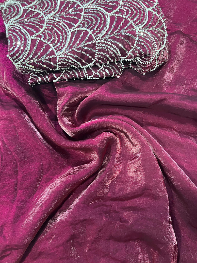 Embellished, Embroidered Bollywood Soft Silk Saree