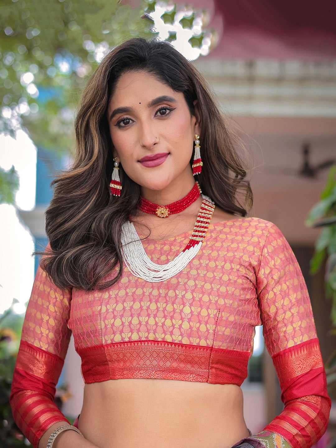 Floral Zari Designer Patola Saree