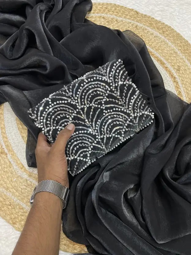 Embellished, Embroidered Bollywood Soft Silk Saree