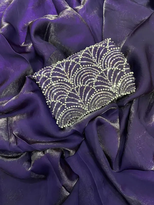 Embellished, Embroidered Bollywood Soft Silk Saree